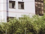 緑に囲まれた建物外観
