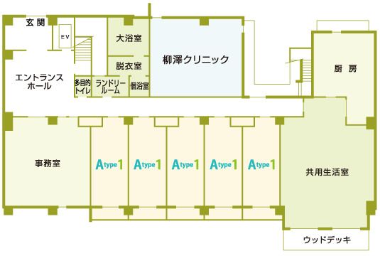 フェリーチェさくだいらの1Ｆのフロアマップ