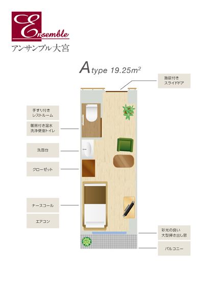 アンサンブル大宮のＡTypeの間取り図
