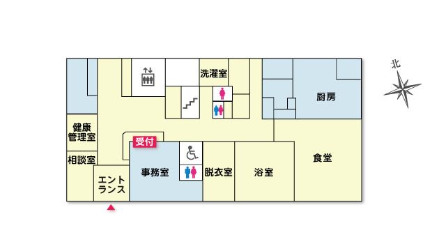 ツクイ・サンシャイン郡山の1Ｆのフロアマップ