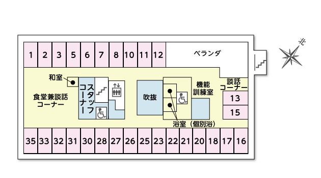 ツクイ・サンシャイン町田西館の6Ｆのフロアマップ