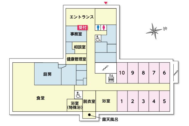 ツクイ・サンシャイン川崎宮前の1Ｆのフロアマップ