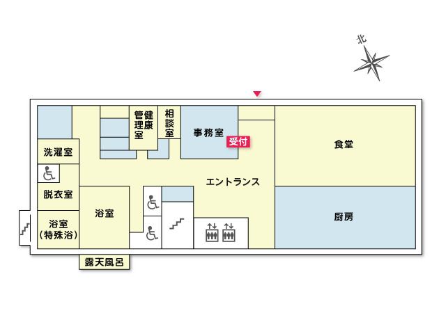 ツクイ・サンシャイン横浜戸塚の1Ｆのフロアマップ