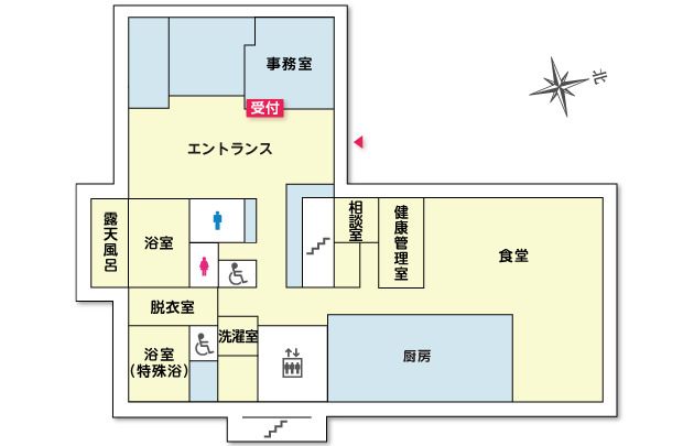 ツクイ・サンシャイン相模原の1Ｆのフロアマップ