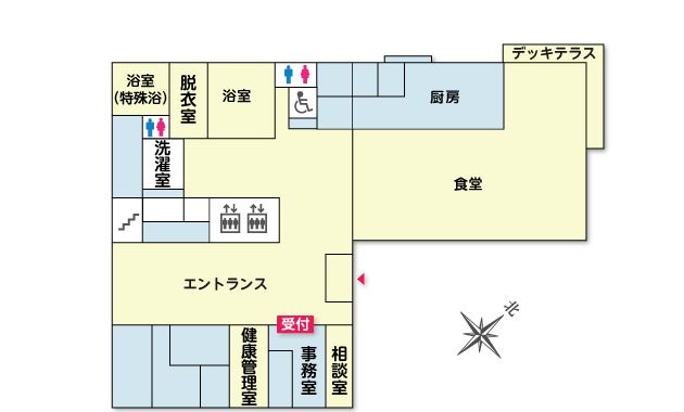ツクイ・サンシャイン富士の1Ｆのフロアマップ