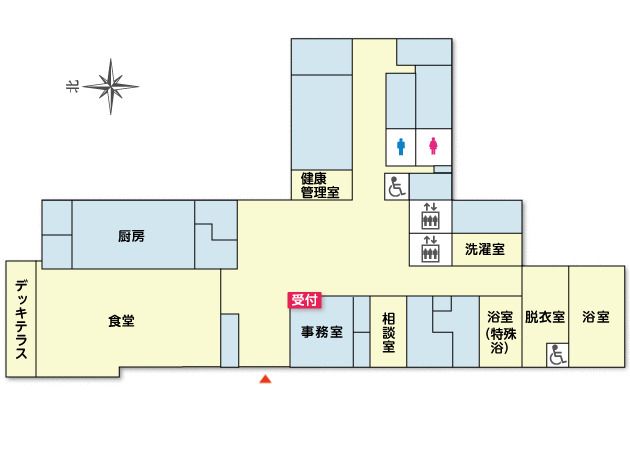 ツクイ・サンシャイン御殿場の1Ｆのフロアマップ