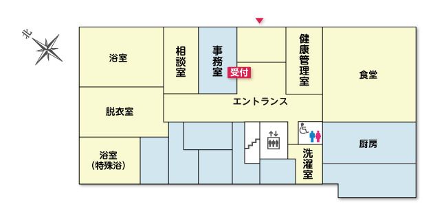 ツクイ・サンシャイン守山の1Ｆのフロアマップ