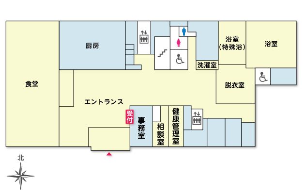 ツクイ・サンシャイン大東の1Ｆのフロアマップ
