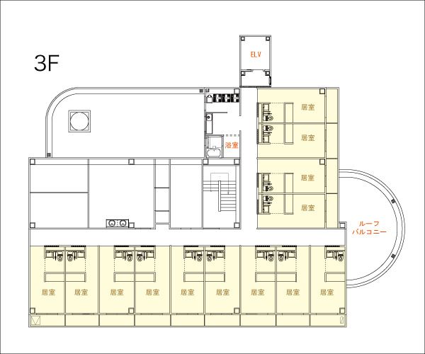 モルセラ成田の3Ｆのフロアマップ