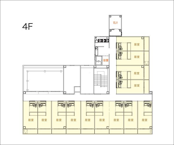 モルセラ成田の4Ｆのフロアマップ