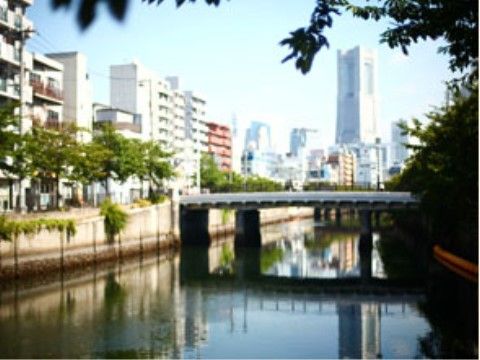 近くを流れる川辺には、桜の木が植えてある。春になると桜が美しく咲き乱れるので、近隣の方にも愛されている。