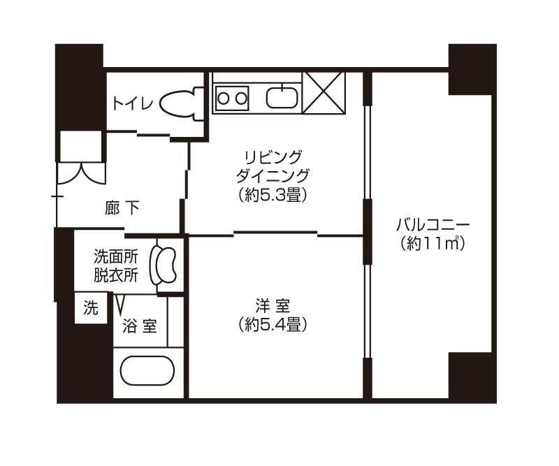 ドーミー中野江古田のBタイプ（自立居室）の間取り図