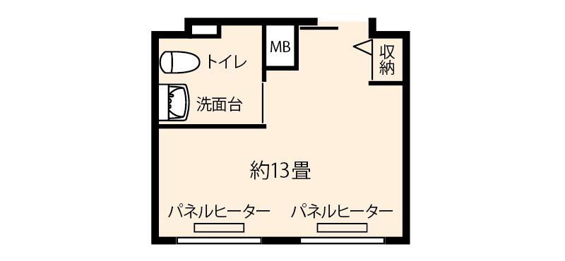 ドーミー琴似LeviのＤ1タイプの間取り図