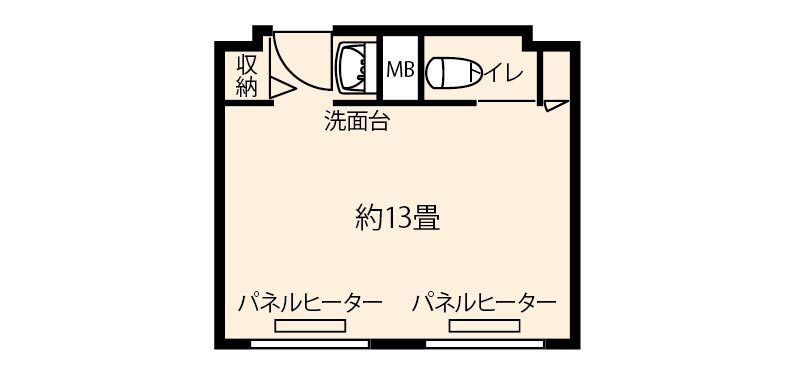 ドーミー琴似LeviのＤ2タイプの間取り図