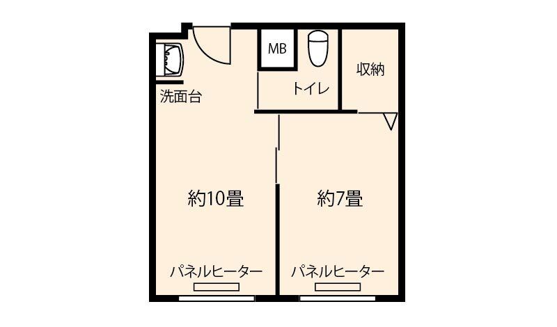 ドーミー琴似LeviのＥ2タイプの間取り図