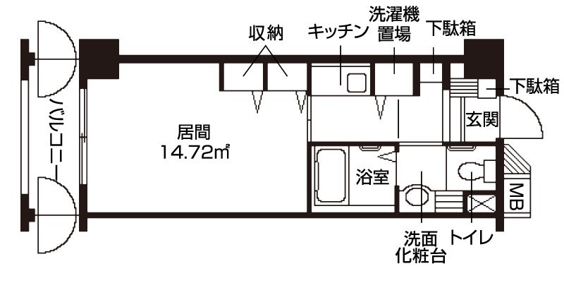 ドーミー相模原のAタイプの間取り図