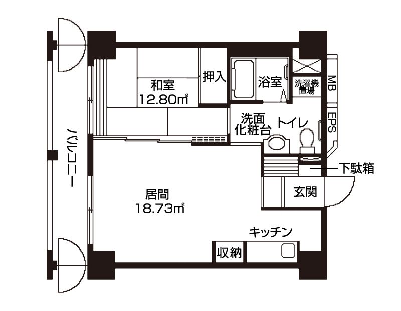 ドーミー相模原のＢタイプの間取り図