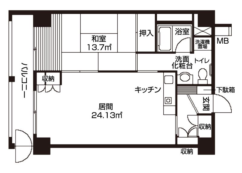 ドーミー相模原のＣ1タイプの間取り図