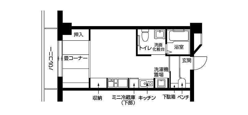 ドーミー城北公園のAタイプの間取り図