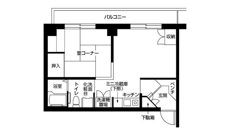ドーミー城北公園のⅮタイプの間取り図