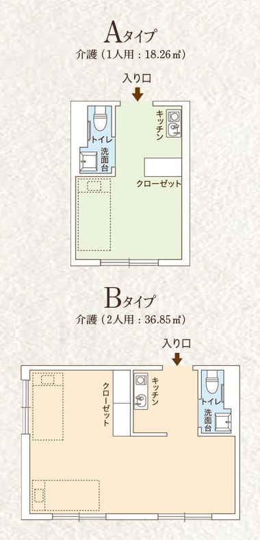 ココファン座間の居室の間取り図