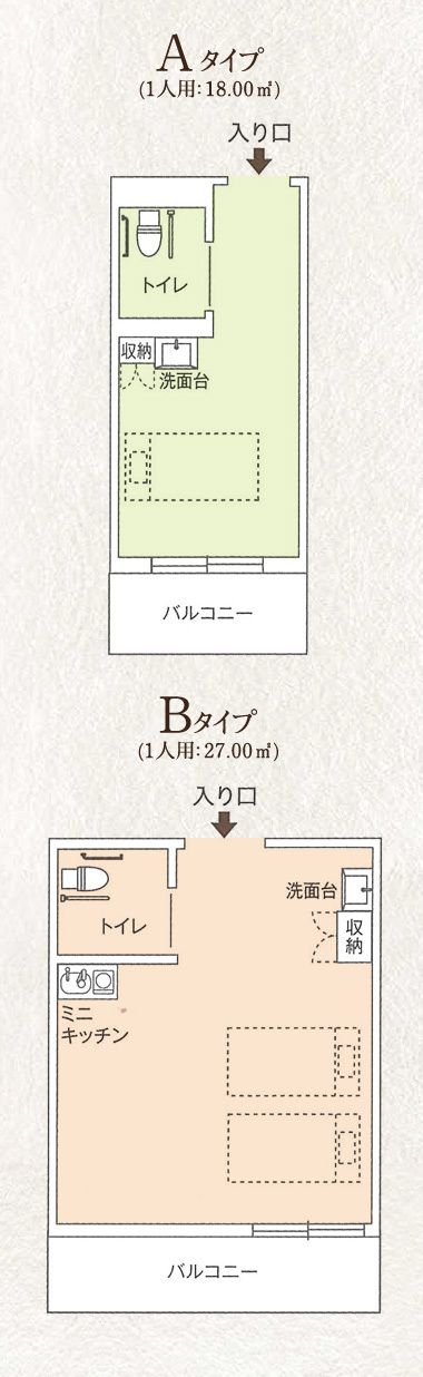 ココファン東大宮の居室の間取り図