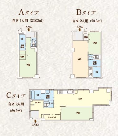 ココファン湘南の居室の間取り図