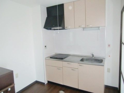 ２人でご入居の場合も快適に使用できる、広々としたキッチンを設置している。食器や小物などが保管できる収納スペースも確保。