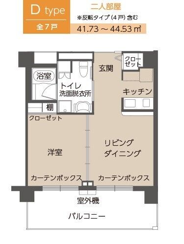 コンシェール阿倍野のＤtypeの間取り図