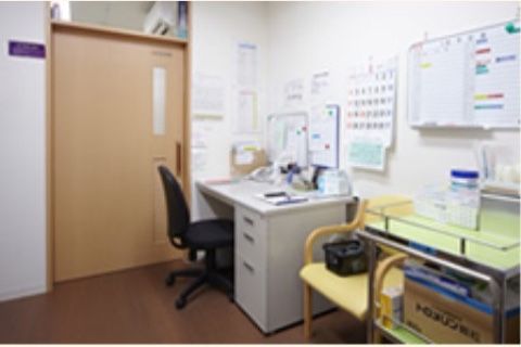 スタッフ用のデスク周り