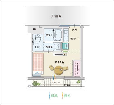らくじゅ沼津足高館のplan A ／単身用の間取り図