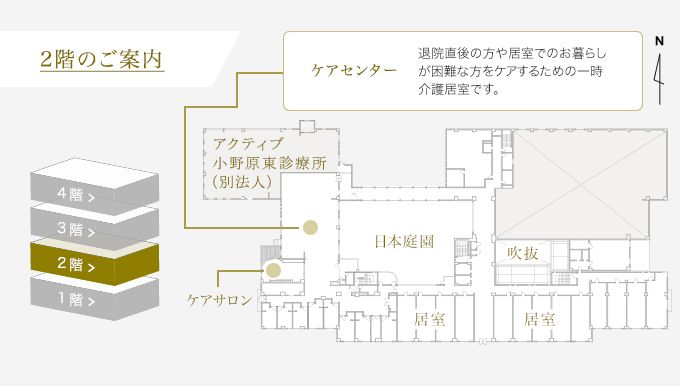 アクティブライフ箕面の2階のフロアマップ