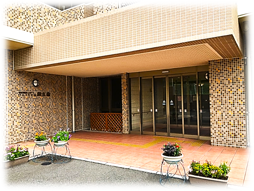 花が飾られた玄関