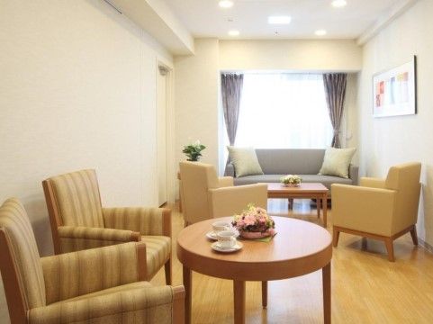 入居者様同士や来訪者様と一緒にご利用いただける。こぢんまりとした可愛らしいプライベートスペースとなっている。
