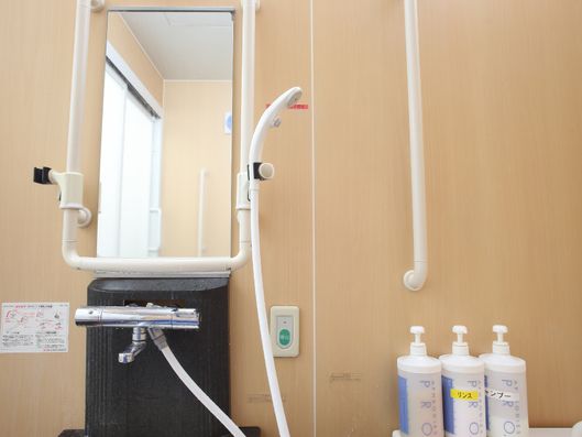 浴室内のシャワー付き洗髪台