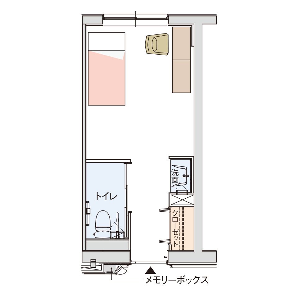グッドタイム リビング 新百合ヶ丘のお一人さまタイプの間取り図