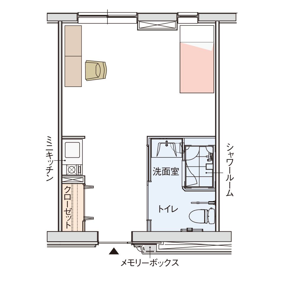 グッドタイム リビング 新百合ヶ丘のお一人さまタイプ（ラージ）の間取り図