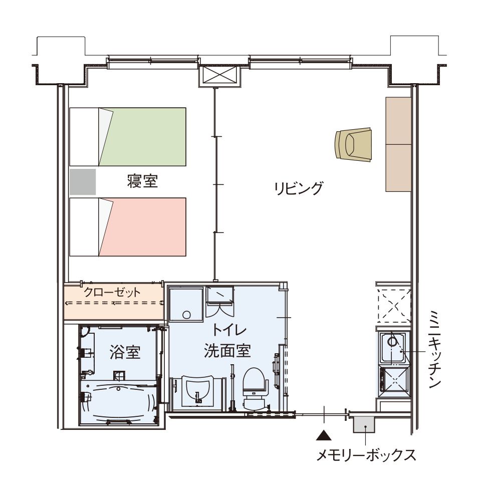 グッドタイム リビング 調布のお二人さまタイプの間取り図