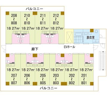リボーン尼崎弐番館のフロアマップのフロアマップ