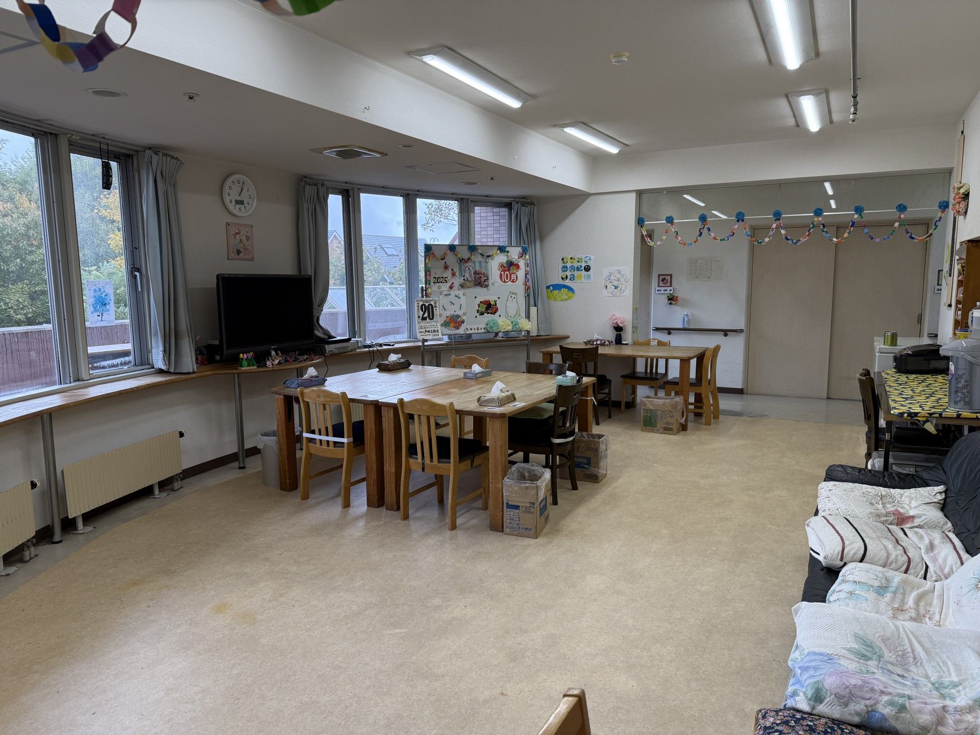 明るい共有スペース