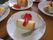 ケーキとイチゴのおやつ時間