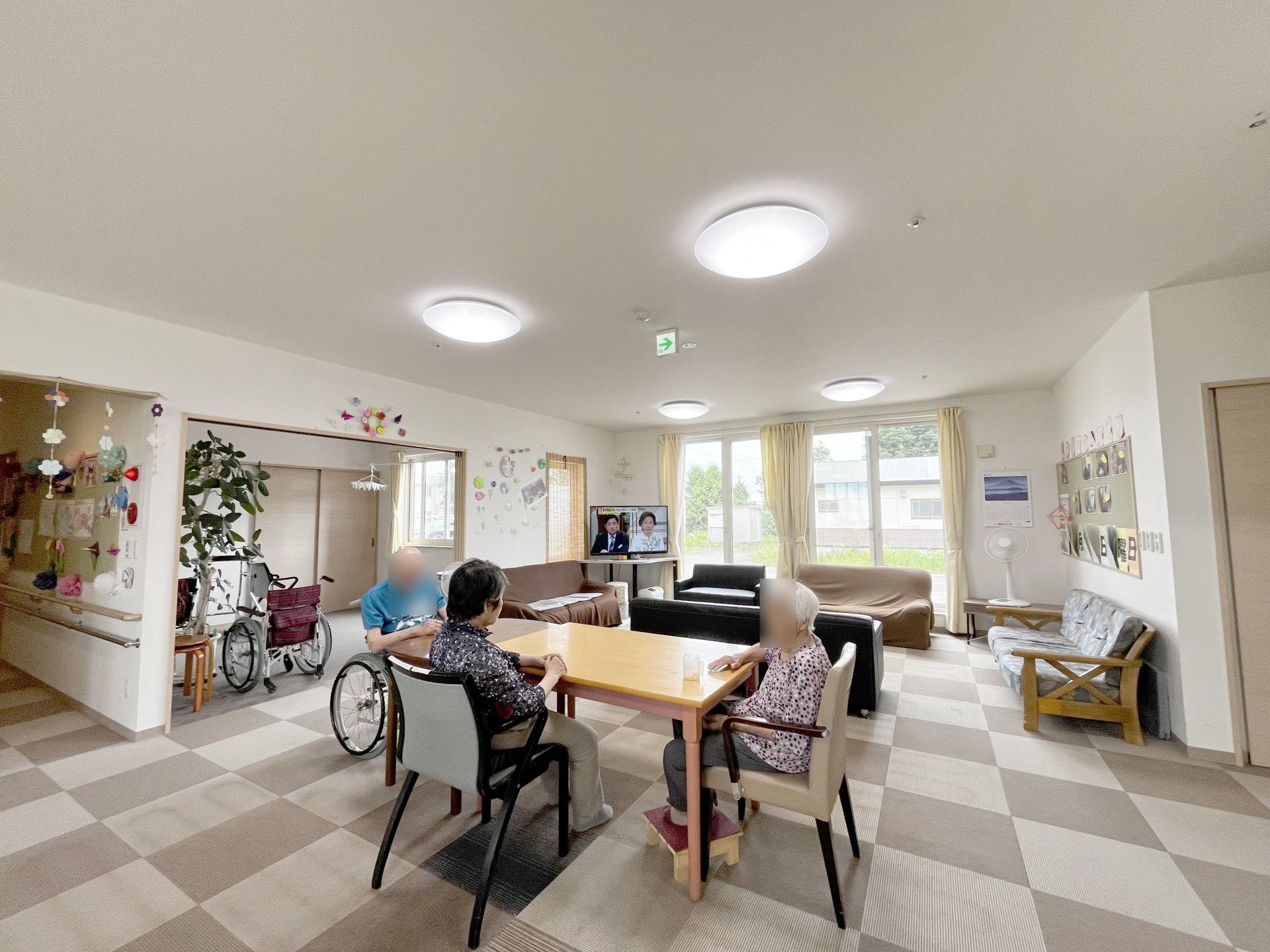 明るい共有スペース