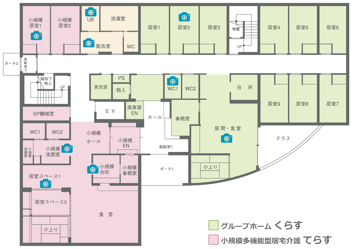 共有スペースの配置図