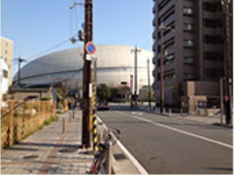 ドーム球場である。施設の行事では野外活動を兼ねた野球観戦も計画されており、楽しい年間行事の一部である。