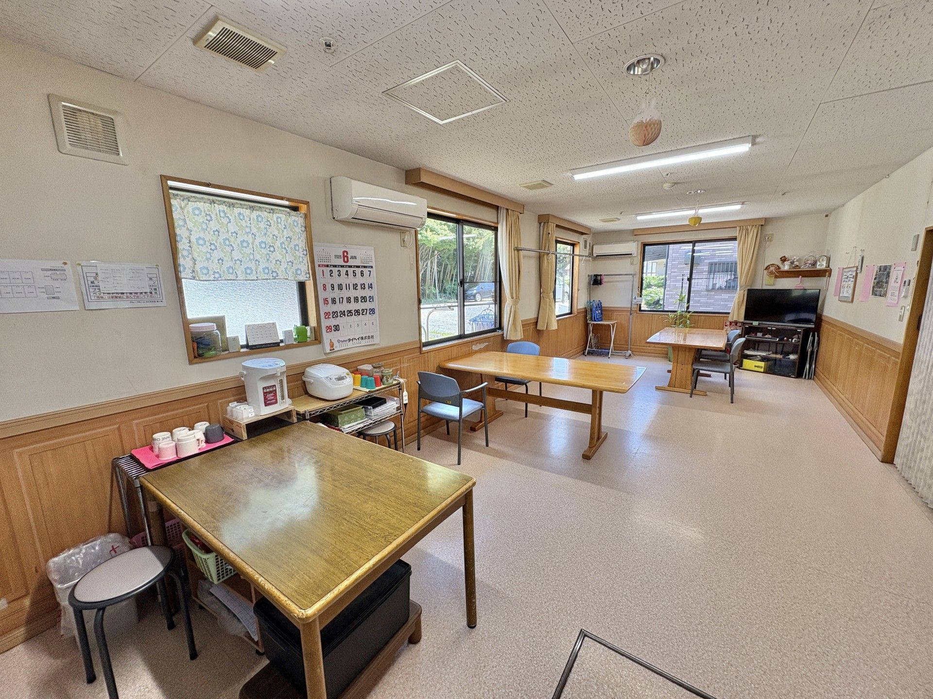 明るい共有スペース