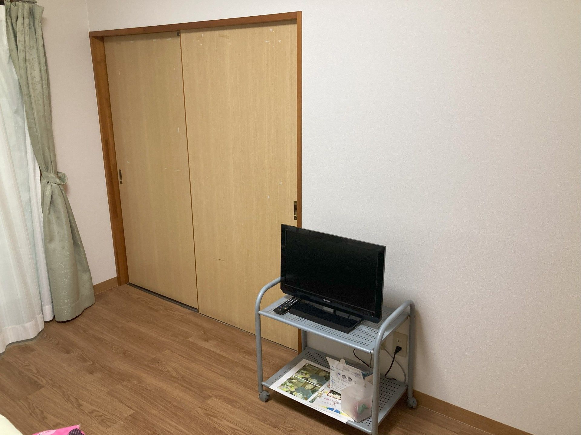 居室のテレビとクローゼット