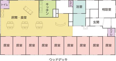グループホーム クララ相生のフロアマップ1のフロアマップ