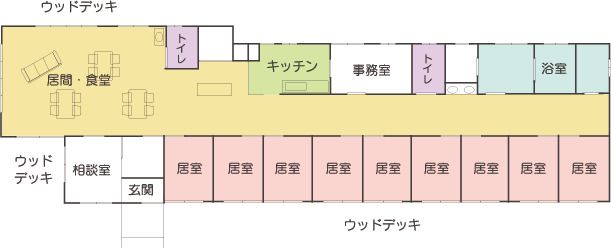 グループホーム クララ梅田のフロアマップ1のフロアマップ