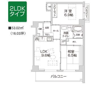 グループホーム つどいの家高根台の2LDKタイプのフロアマップ