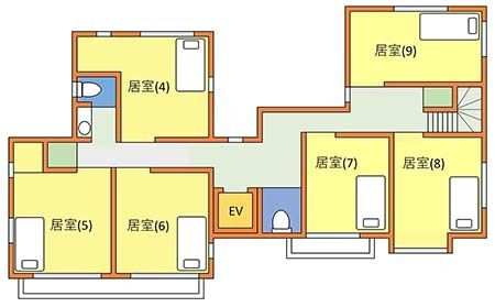 グループホーム 立川富士見町の家の2Ｆのフロアマップ